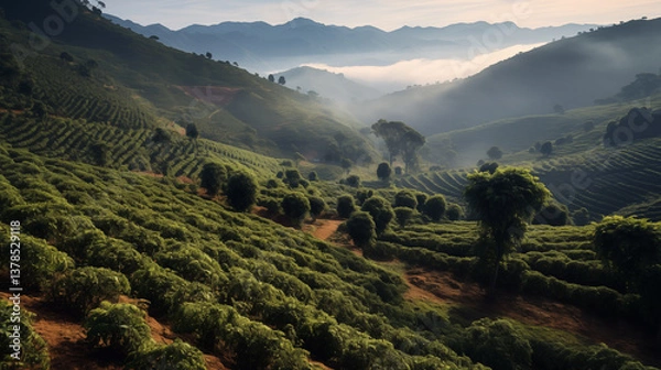 Fototapeta Coffee plantations.