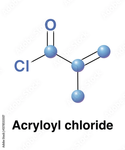 Obraz Acryloyl Chloride, Known As Acrylyl Or Acrylic Acid Chloride. Biochemistry Vector Illustration