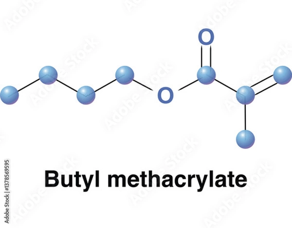 Obraz Butyl Methacrylate Organic Compound, Common Monomer For Preparation Of Polymers Print