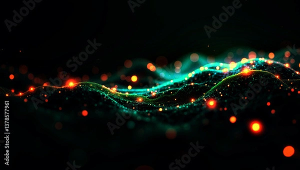 Obraz futuristic abstract technology background  wave
