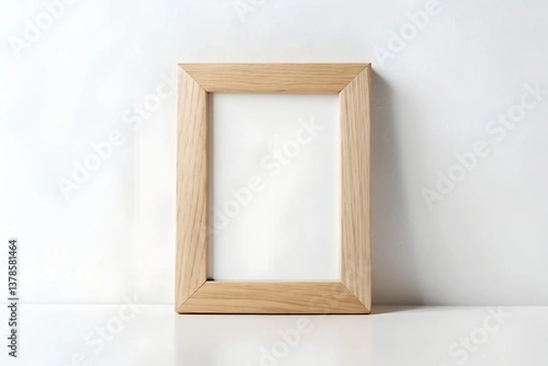 Fototapeta empty picture frame on a wall Mock Up Template With White Background