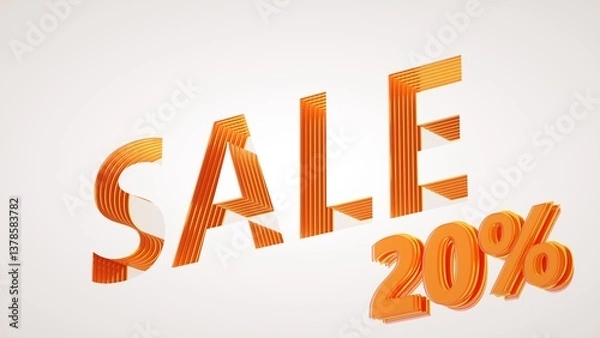 Obraz 20% sale on cream background