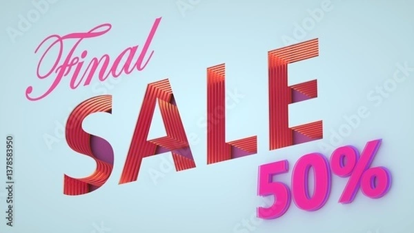 Obraz 50% sale on blue background