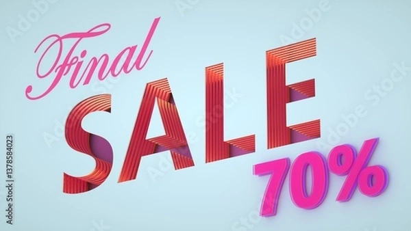 Obraz 70% sale on blue background