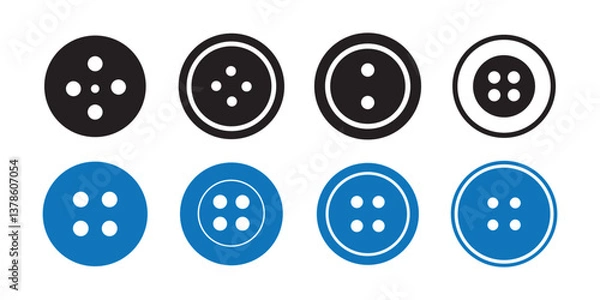 Fototapeta Button Solid icon. Sewing button silhouette. Vector illustration eps 10