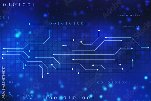 Fototapeta Abstract futuristic circuit board Illustration, Circuit board with various technology elements. Abstract Futuristic technology lines