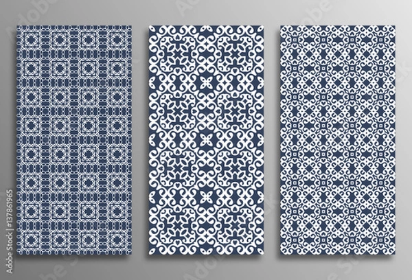 Obraz Set vintage universal different seamless eastern patterns
