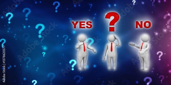 Fototapeta Question Mark and Globe in digital background. 3d rendering