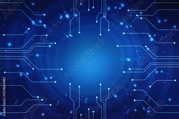 Fototapeta Abstract futuristic circuit board Illustration, Circuit board with various technology elements. Abstract Futuristic technology lines