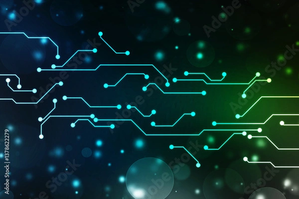 Obraz Abstract futuristic circuit board Illustration, Circuit board with various technology elements. Abstract Futuristic technology lines