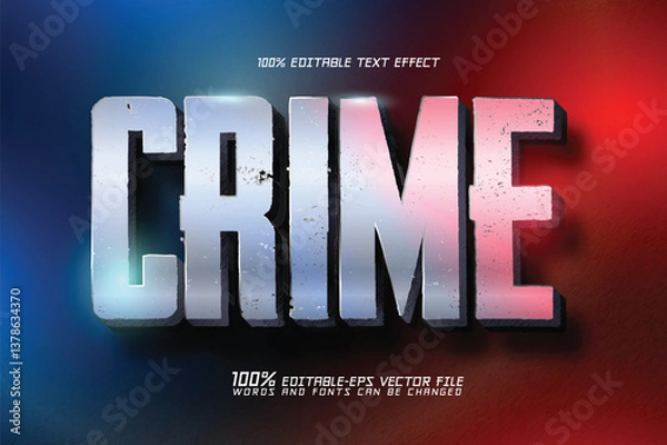 Obraz crime text effect. criminal illustrative text