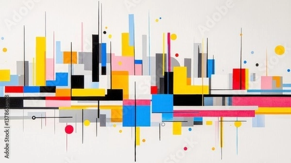 Fototapeta Abstract Cityscape in Vibrant Colors