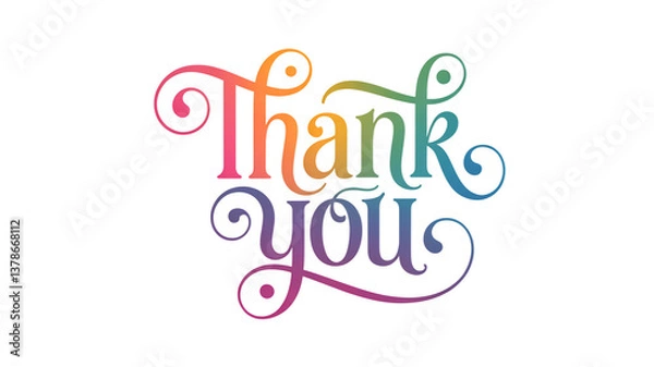 Obraz Modern 'Thank You' calligraphy design, transparent background, ideal for branding, logos, and promotional materials expressing gratitude and appreciation.​

