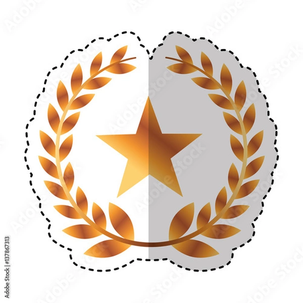 Fototapeta wreath leafs crown emblem vector illustration design