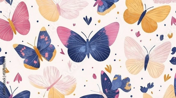 Fototapeta Colorful butterfly patterns nature graphic design vibrant environment aerial view artistic concepts for inspiration