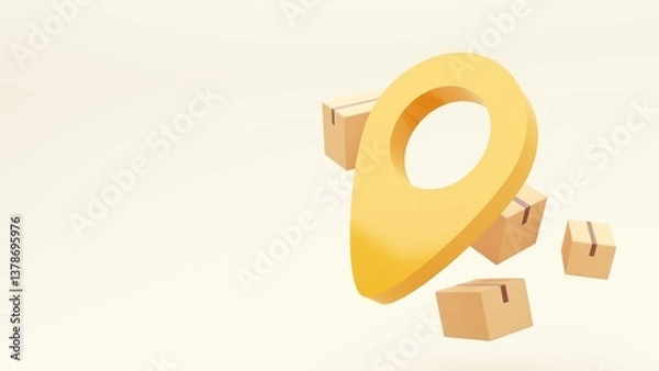 Obraz 3d render of the concept of fast delivery of parcels around the world by car, plane, scooter. Online shopping. Urgent delivery and logistics. Cargo transportation. Shopping without leaving home.