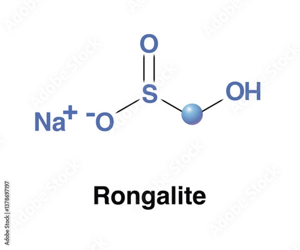 Obraz Rongalite is listed in the European Cosmetics Directive as sodium oxymethylene sulfoxylate. Dye Industry Vector Illustration