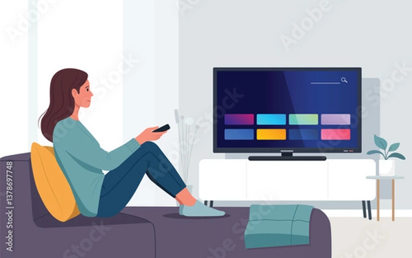 Obraz Relaxing on couch streaming shows