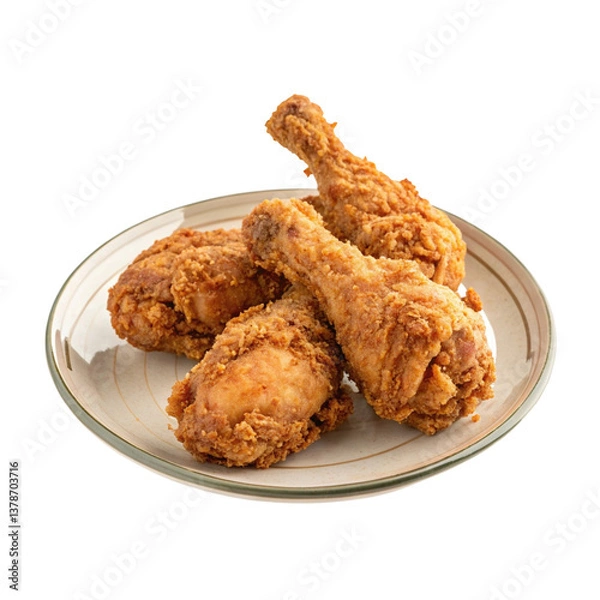 Obraz Crispy fried chicken drumsticks on a plate