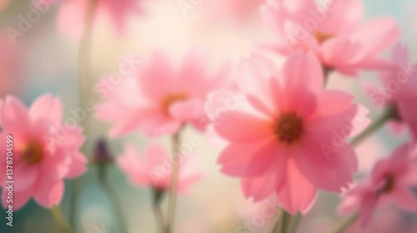 Obraz Super gentle and delicate floral background with close up flowers and blur effect