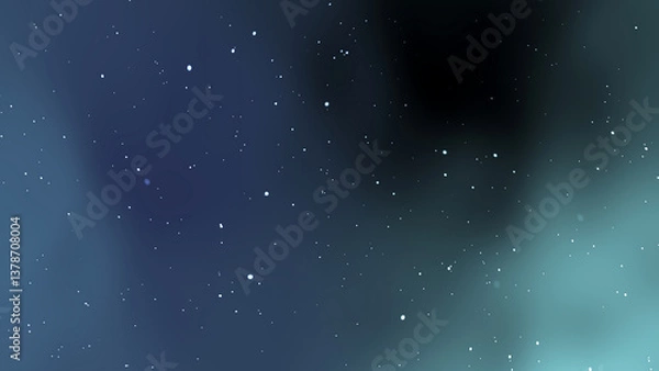 Fototapeta soft blue and dark gradient background with scattered light dots resembling stars