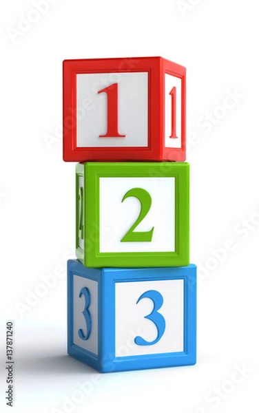 Fototapeta number toy blocks