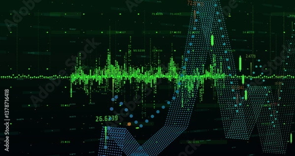 Fototapeta Image of financial data processing