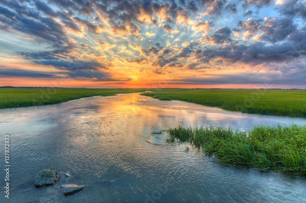 Fototapeta Marsh sunset