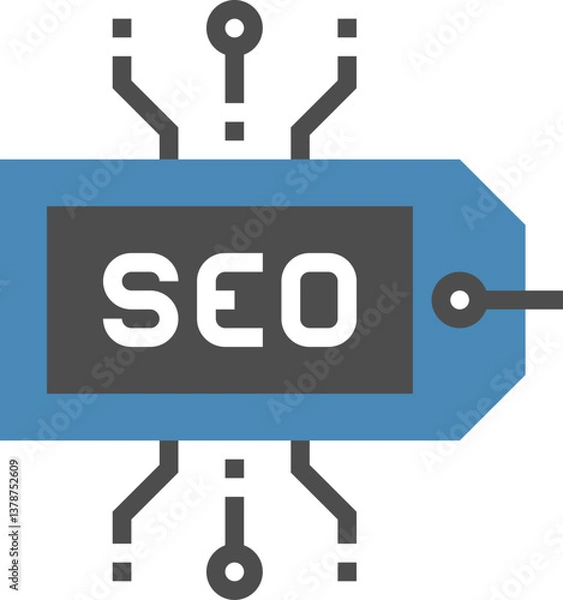 Obraz seo tags flat web icon concept