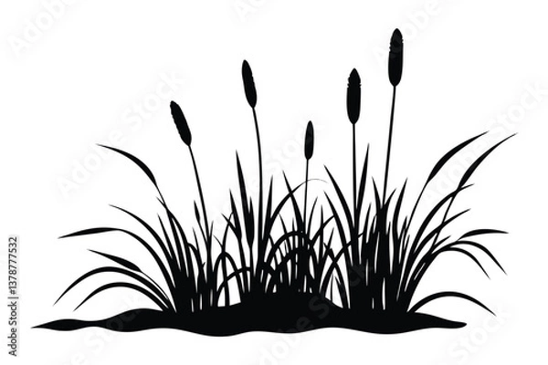 Obraz Bulrush silhouette vector art illustration