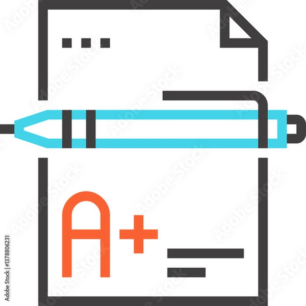 Obraz best grade flat line web icon concept