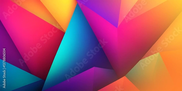 Fototapeta Abstract vibrant colors gradient polygonal shapes background