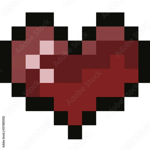 Obraz pixel heart pixel art