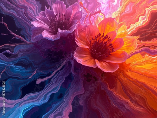 Obraz abstract colorful flower background