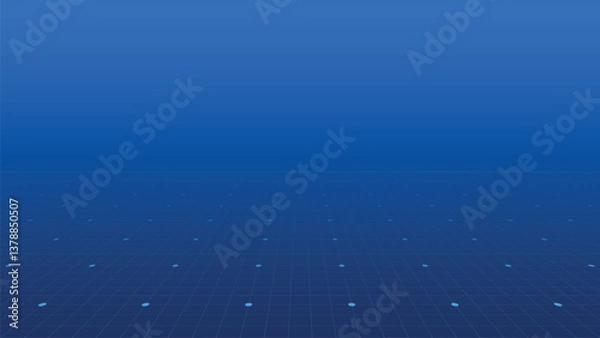 Fototapeta Abstract perspective grid background. Vector wireframe blueprint design for architecture, technology, or sci-fi visualization