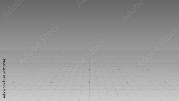 Fototapeta Perspective blueprint grid with a fading horizon. Vector illustration of a technical wireframe design for engineering, architecture, or futuristic UI concepts