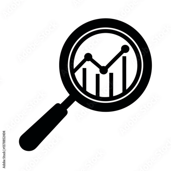 Obraz magnifying glass with a graph