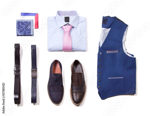 Obraz Office clothes on white blackboard.