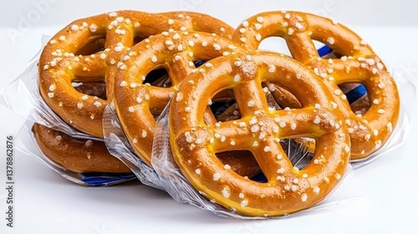 Fototapeta Realistic high-quality isolated bunch of pretzels showcasing delicious crunchy snacks perfect for sharing and enjoying