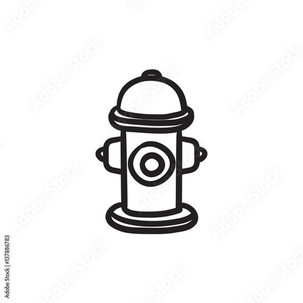 Obraz Fire hydrant  sketch icon.