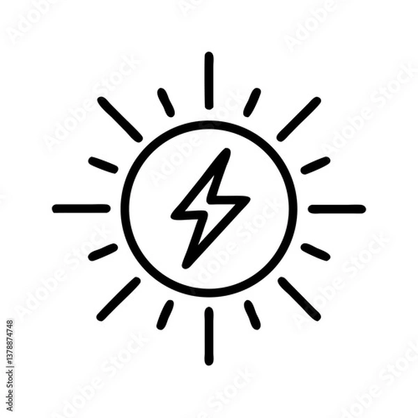 Fototapeta Sun Lightning Icon
