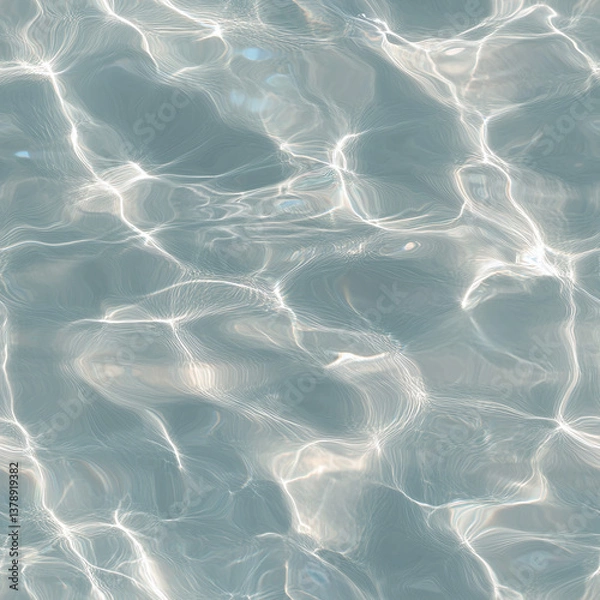 Fototapeta Seamless water ripple texture reflecting sunlight on a clear lake surface for design use