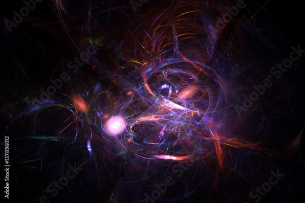 Fototapeta 3D rendering abstract fractal light background