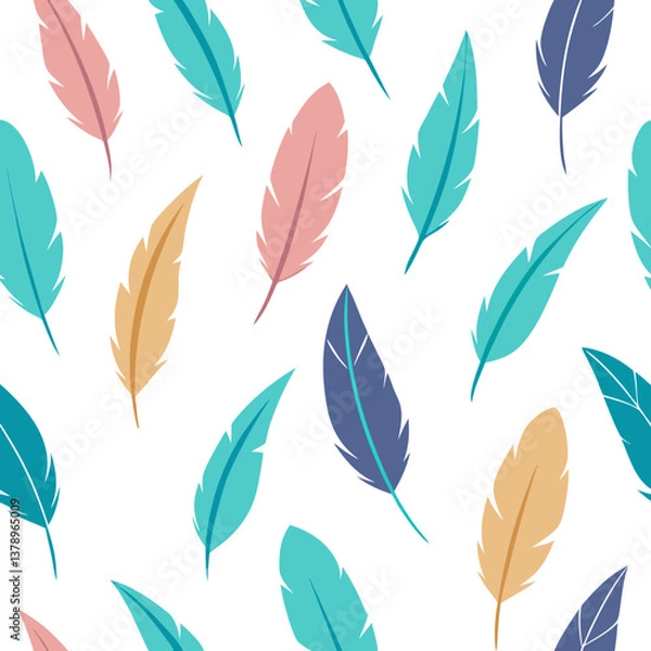 Fototapeta seamless pattern with feathers vectors