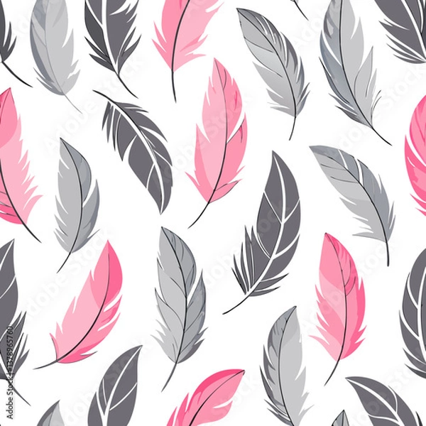 Fototapeta seamless pattern with feathers vectors