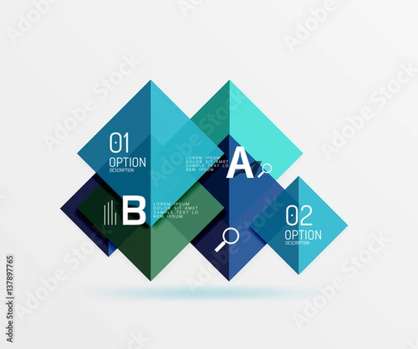 Fototapeta Geometric square and triangle template