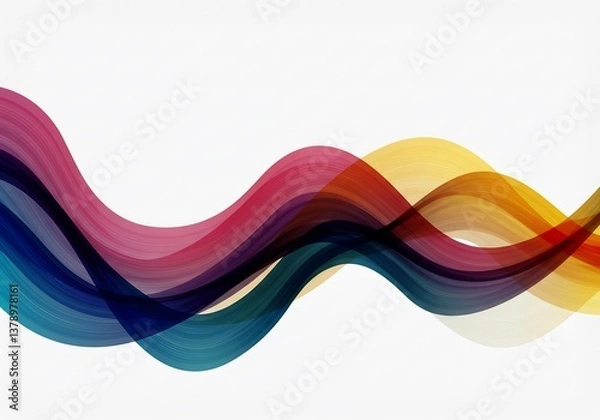 Fototapeta Abstract Colorful Waves Flowing Design. AI Generated
