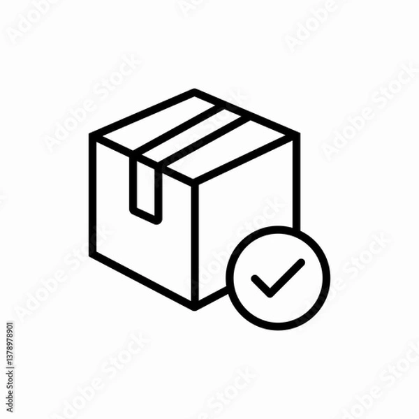 Obraz Package check icon vector sign