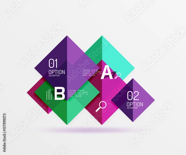 Fototapeta Geometric square and triangle template