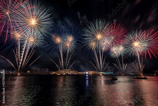 Obraz Fireworks in Abu Dhabi celebrating Eid Al Fitr